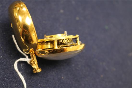 An early 19th century gilt metal pair cased keywind verge pocket watch by Edward Palmer.